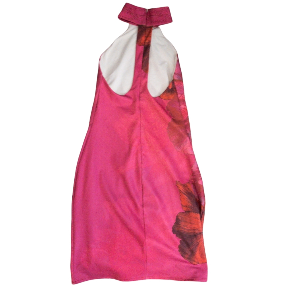 Lanca Perfume pink floral print halter style zip up mini dress - Picture 3 of 5